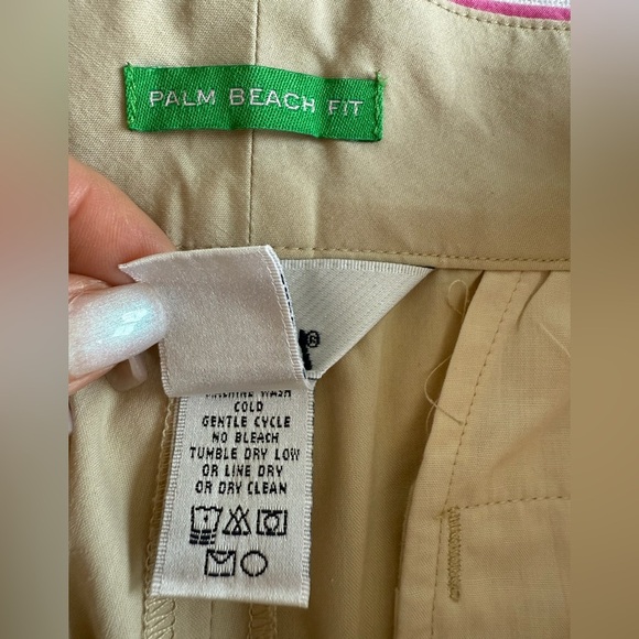 Lilly Pulitzer Palm Beach Fit Bermuda Shorts Sz 4 Beige Pink Trim Stretch Cotton - Picture 4 of 8